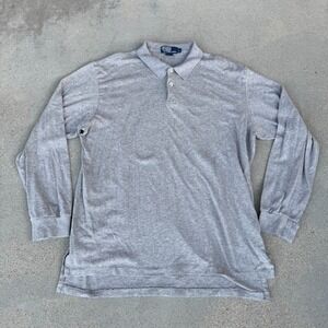 Polo Ralph Lauren Grey Long Sleeve Polo Shirt Size XL‎